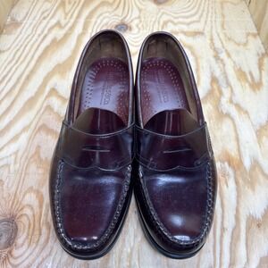 GH Bass Weejuns Brown Leather Penny Loafers Mens 9.5 EE Extra Wide Ivy League